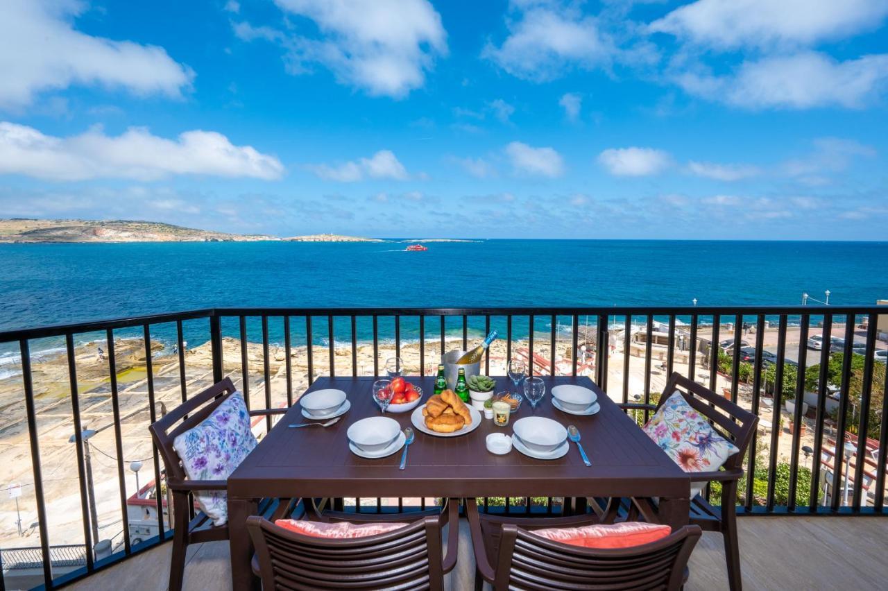 Islet Promenade Seafront Apartment With Large Corner Terrace By Getawaysmalta Σεντ Πόλς Μπέι Εξωτερικό φωτογραφία