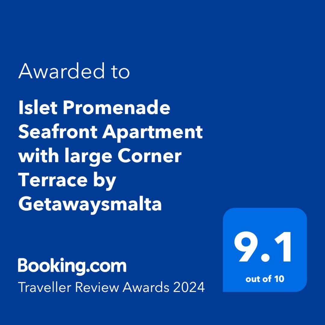 Islet Promenade Seafront Apartment With Large Corner Terrace By Getawaysmalta Σεντ Πόλς Μπέι Εξωτερικό φωτογραφία